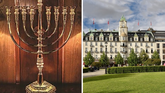 В Осло в «Гранд отеле», где чествуют Нобелевских лауреатов поставили менору