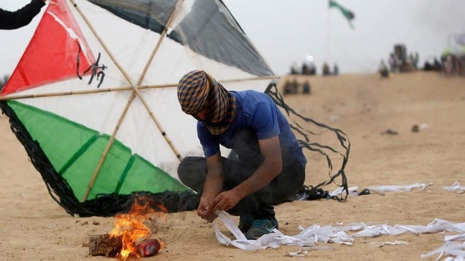 Многочисленные пожары из-за террора из Газы